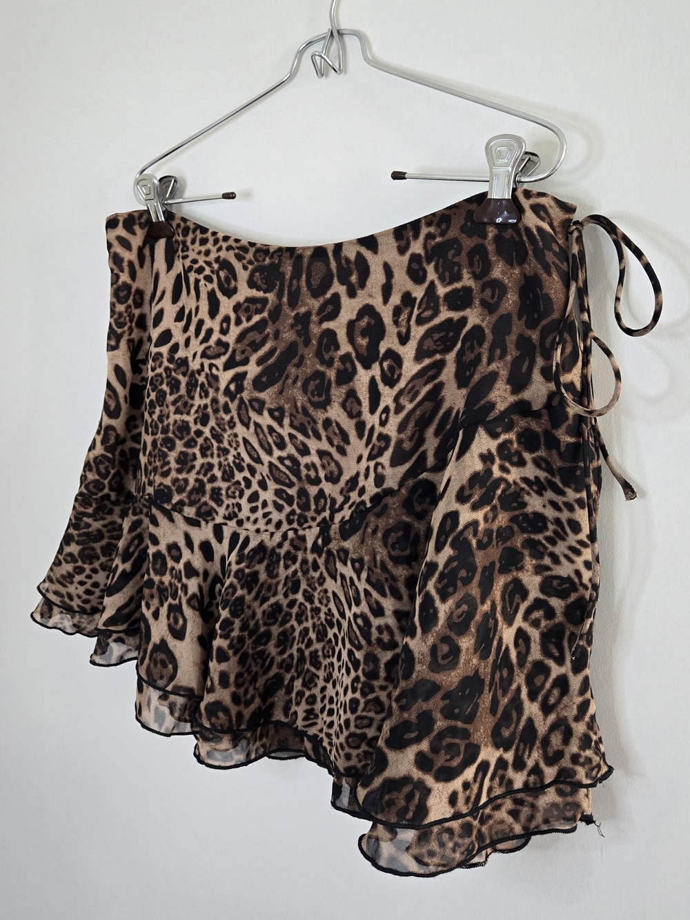 Princess Polly leopard print ruffle mini skirt, brown & black, size 10, new - Picture 2 of 8